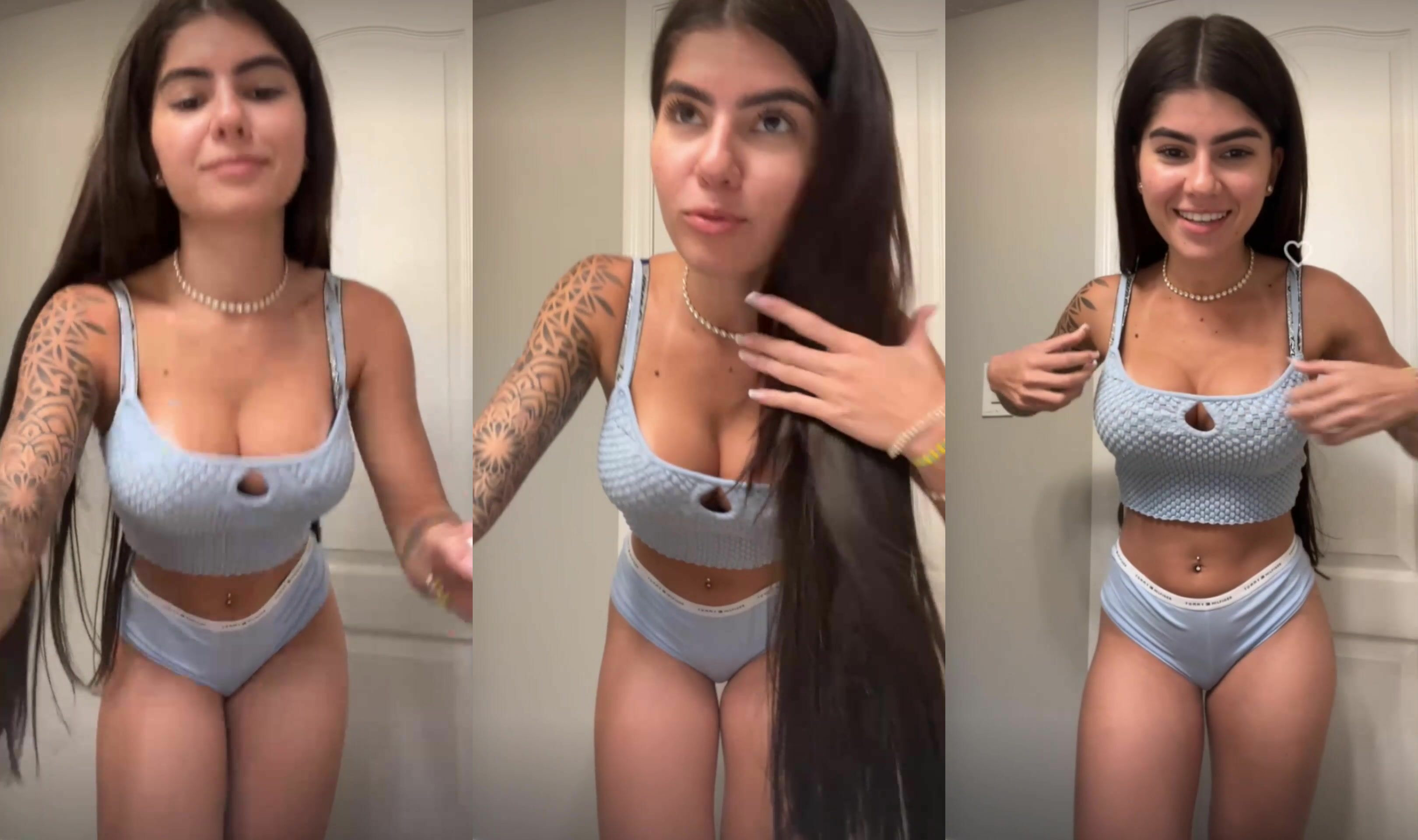 Teen Thaissa Fit Strips Down For A Shower