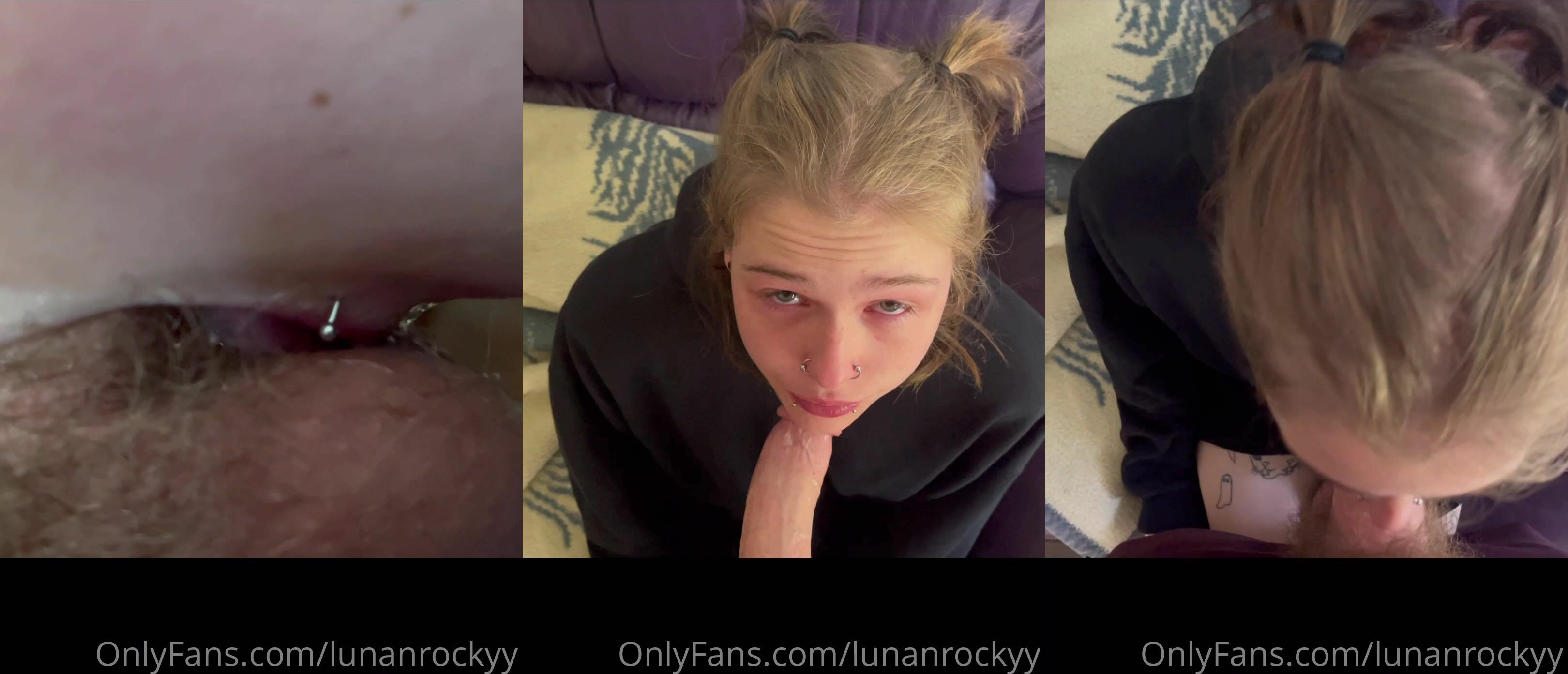 Lunanrocky Obediently Gives Her Man A Blowjob
